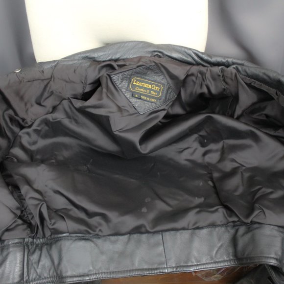 Vtg Genuine Leather Mot-Bomber Style Jacket 8 - Picture 3 of 10